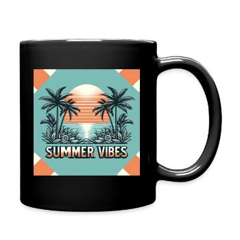 Summer Vibes - Tasse einfarbig - Schwarz - Rechts