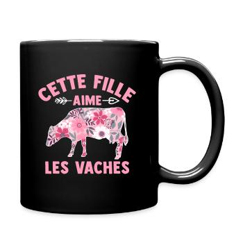 Cette Fille Aime Les Vaches - Mug uni - noir - Droite