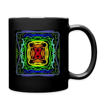 Geometrisches Regenbogenmuster - Tasse einfarbig - Schwarz - Rechts