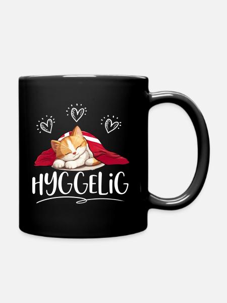 HYGGELIG - HYGGE - Katze orange -w - Tasse einfarbig - Schwarz