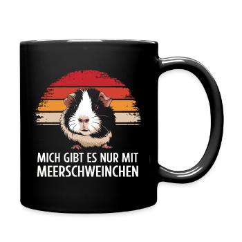Meerschweinchen Kurzhaar Langhaar Crested Hunde - Tasse einfarbig - Schwarz - Rechts
