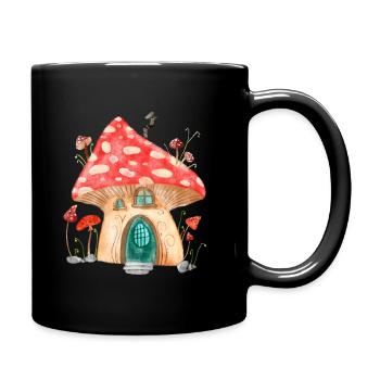 Maison champignon - Mug uni - noir - Droite