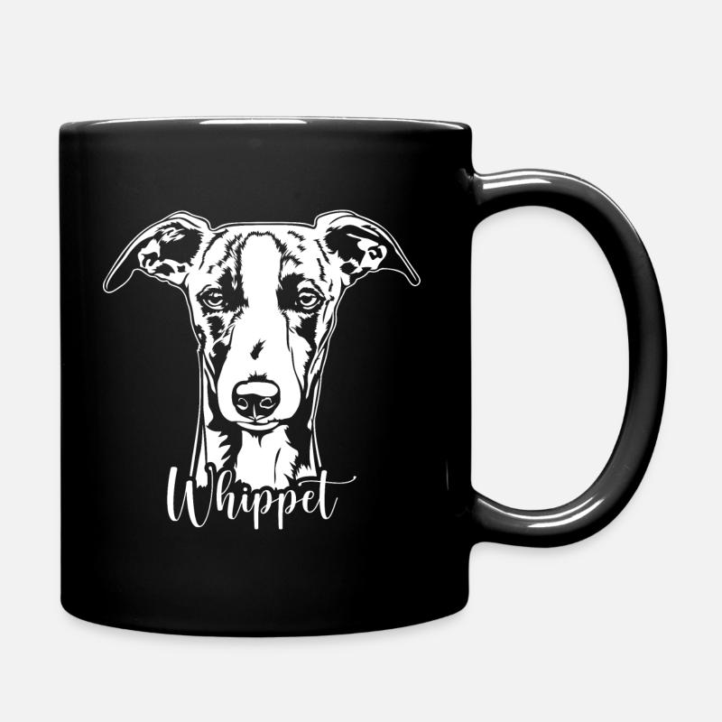Whippet Portrait Hund Hunde Windhunde Wilsigns - Tasse einfarbig - Schwarz