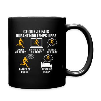 mon temps libre jouer au rugby - Mug uni - noir - Droite