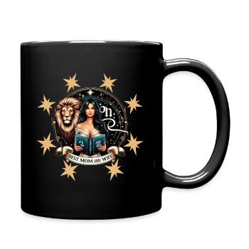 Sternzeichen, Löwe Frau, best mom wife with stars - Tasse einfarbig - Schwarz - Rechts