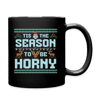 C’est la saison pour être excité - Design de Noël laid - Mug uni - noir - Droite