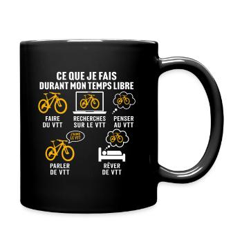Faire du VTT Cadeau vélo tout-terrain - Mug uni - noir - Droite