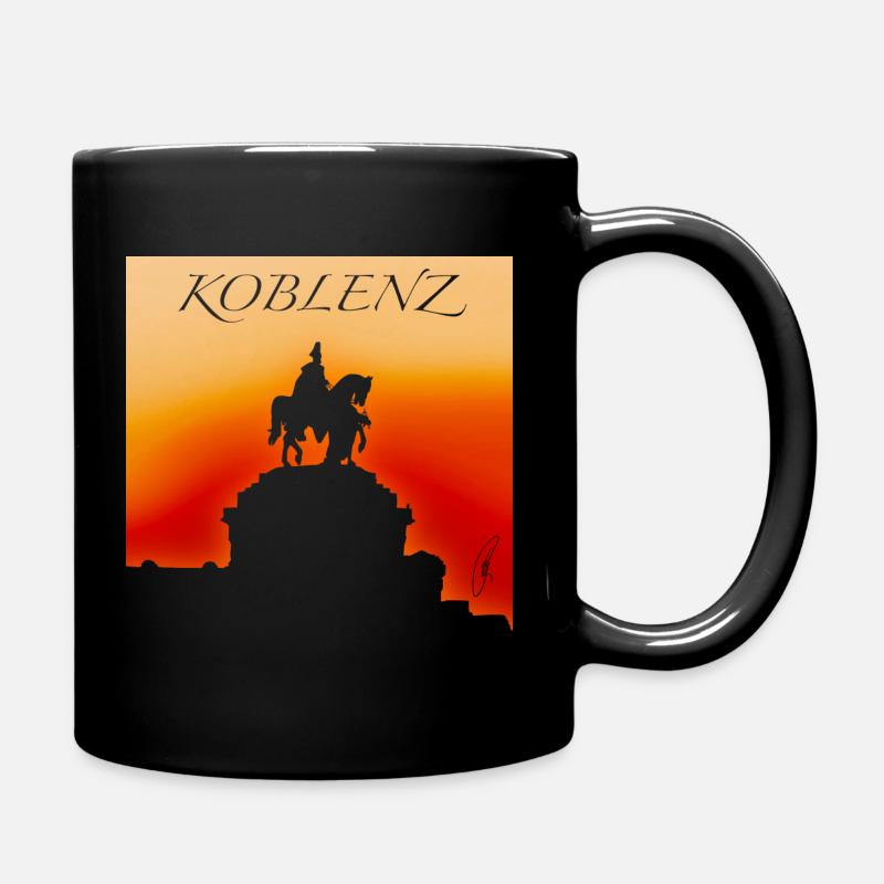 Deutsches Eck Koblenz - Tasse einfarbig - Schwarz