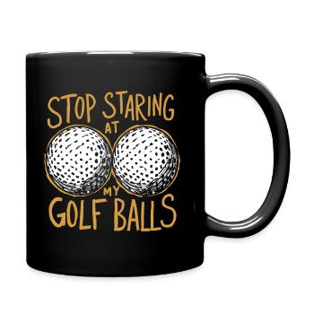 S’il vous plaît, ne regardez pas mes balles de golf - Mug uni - noir - Droite