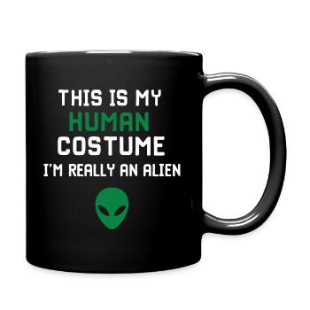 Alien UFO Aliens Außerirdischer - Tasse einfarbig - Schwarz - Rechts