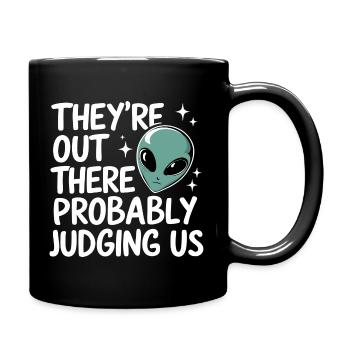 Alien UFO Aliens Außerirdischer - Tasse einfarbig - Schwarz - Rechts