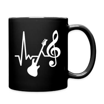 Basse électrique - Heartbeat - J’adore jouer de la basse - Mug uni - noir - Droite