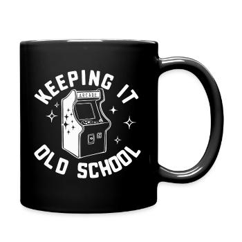 Arcade Spielhalle Spielautomat Gamer Gaming - Tasse einfarbig - Schwarz - Rechts