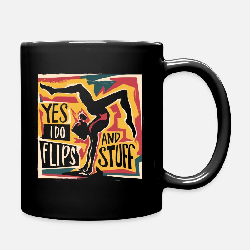 Klar, ich mache Flips und alles - Tasse einfarbig - Schwarz