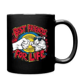 Tierische Freundschaft für Hamsterfans - Tasse einfarbig - Schwarz - Rechts