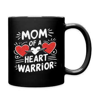 Stolze Mama eines Herz-Kämpfers - Tasse einfarbig - Schwarz - Rechts