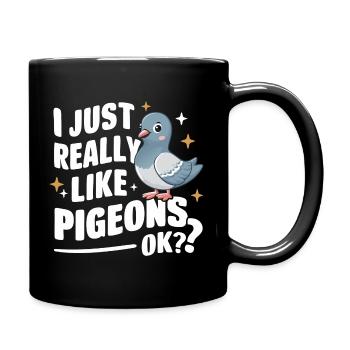 Pigeon Pigeons Animal Oiseau - Mug uni - noir - Droite