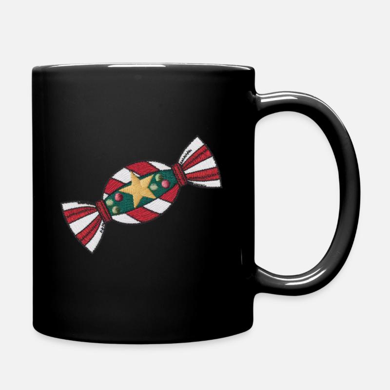 Bonbons de Noël brodés - Mug uni - noir