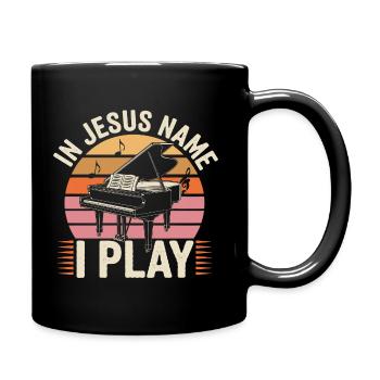 Praise through piano music - Full Colour Mug - black - Right