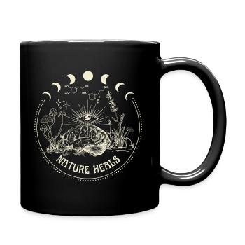 Die Natur heilt - Psychedelisches Wellness-Design - Tasse einfarbig - Schwarz - Rechts