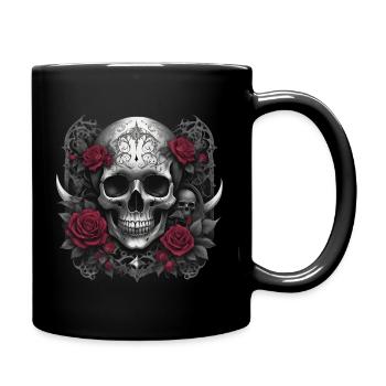 Gothic Totenkopf - Tasse einfarbig - Schwarz - Rechts
