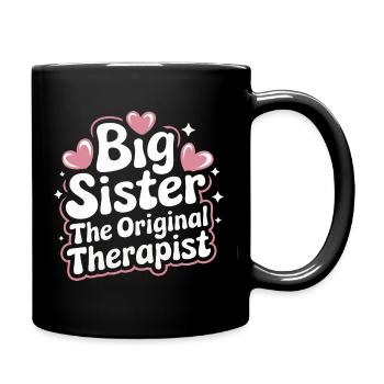 Sister Sibling Family - Full Colour Mug - black - Right