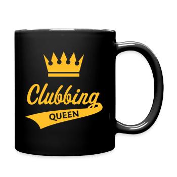 Clubbing Queen (Party / Nightlife / Gold) - Full Colour Mug - black - Right