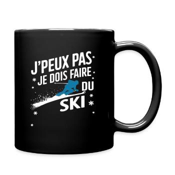 J'peux pas j'ai ski - Mug uni - noir - Droite