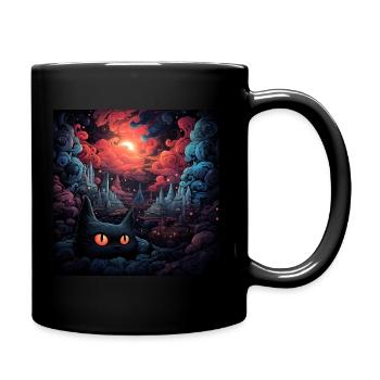 Black Cat Wunderland 3 - Tasse einfarbig - Schwarz - Rechts