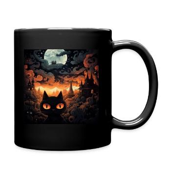 Black Cat Wunderland 4 - Tasse einfarbig - Schwarz - Rechts