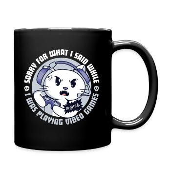 Chat gamer en colère - Mug uni - noir - Droite