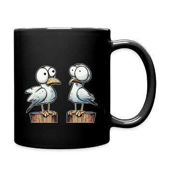 Seagull Funny Lower Austria Stubborn I don't know, I don't want to - Full Colour Mug - black - Right