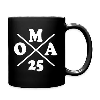 Oma 2025 - Tasse einfarbig - Schwarz - Rechts