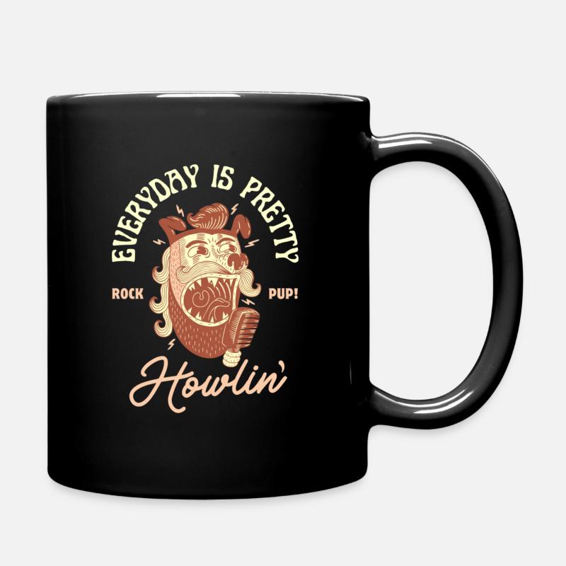 Everyday is Pretty Howlin' – Rockabilly Dog - Full Colour Mug - black