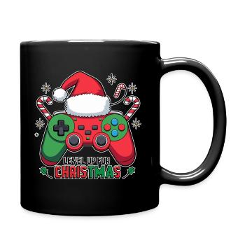 Level Up for Christmas Gamer-Design - Tasse einfarbig - Schwarz - Rechts