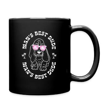 Man’s Best Dude – Cooler Hund mit Sonnenbrille - Tasse einfarbig - Schwarz - Rechts