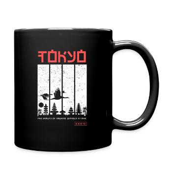 Tokyo – Japanese landscape with cranes - Full Colour Mug - black - Right