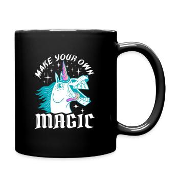Make Your Own Magic – Crazy Unicorn Design - Full Colour Mug - black - Right