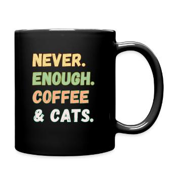 Never enough coffee and cats - Full Colour Mug - black - Right