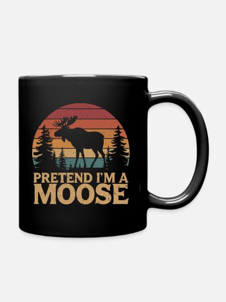 Humorvolle Liebe zu Elchen - Tasse einfarbig - Schwarz