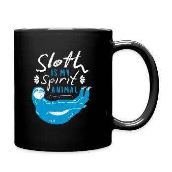Sloth Spirit Animal – Chill & Relax - Full Colour Mug - black - Right