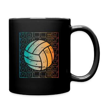 Volleyball Vintage - Tasse einfarbig - Schwarz - Rechts