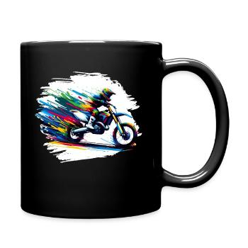Motocross Bike - Tasse einfarbig - Schwarz - Rechts