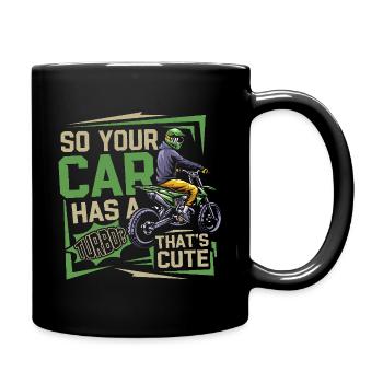 Moto de course - Mug uni - noir - Droite