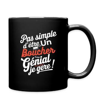 Metzger auch genial - Tasse einfarbig - Schwarz - Rechts