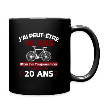 40 Years Birthday for a Cyclist Bike Gift - Full Colour Mug - black - Right