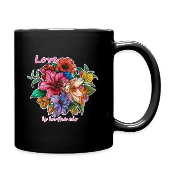 Love is in the air - for Valentine's Day - Full Colour Mug - black - Right