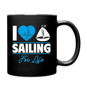 Sailing is my life,gift idea - Full Colour Mug - black - Right