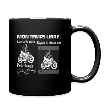 My free time: 100% motorcycle - Full Colour Mug - black - Right