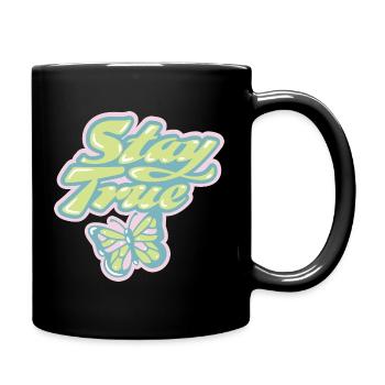 Stay True – Soft Pastel Retro - Full Colour Mug - black - Right